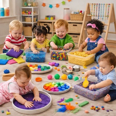 Jeux sensoriels enfants assistantes maternelles