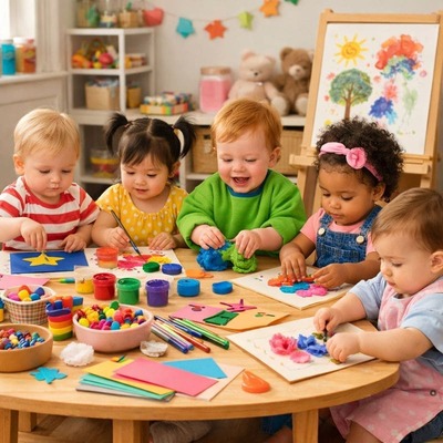 Atelier créatif peinture petite enfance