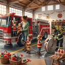 Atelier Visite de la caserne des pompiers de St Aubin – Caserne des pompiers de St Aubin du Cormier, Saint-Aubin-du-Cormier